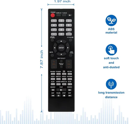 Miniatura 4 de 076R0SC011 - Control remoto de repuesto para reproductor de DVD Sanyo TV DP26670, DP32670, DP32671, DP26671, DP36671, DP-26670, DP-32670, DP-26671