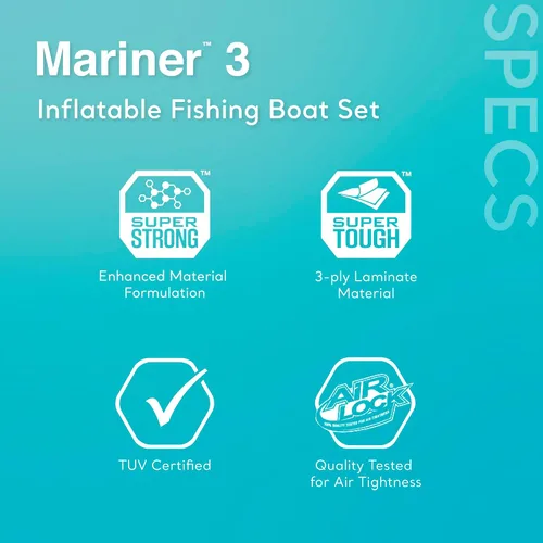Miniatura 5 de INTEX Mariner Inflatable Boat Series: Includes Deluxe Boat Oars and High-Output Pump – SuperTough PVC – Wear-Resistant Keel – Removable Fishing Rod