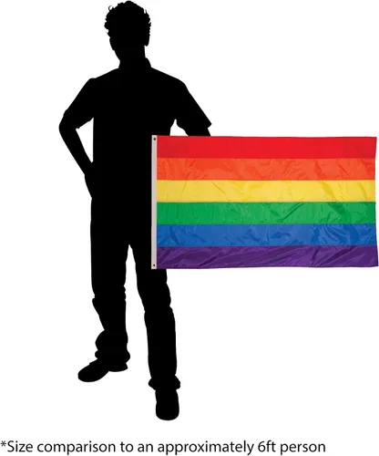 Miniatura 3 de In the Breeze 3700 - Bandera de arco iris con ojales, 2 x 3 pies