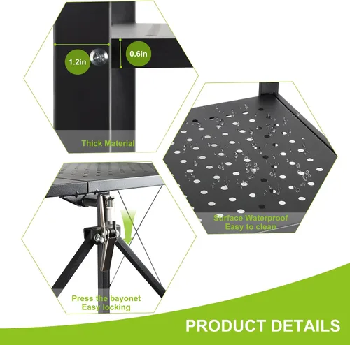 Miniatura 4 de Soporte de metal para plantas, estante plegable de 3 niveles para flores