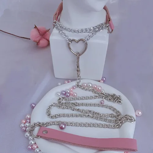 Miniatura 6 de Tosmifairy Conjunto de joyas sexys, collar y correa para mujeres, damas, mascotas
