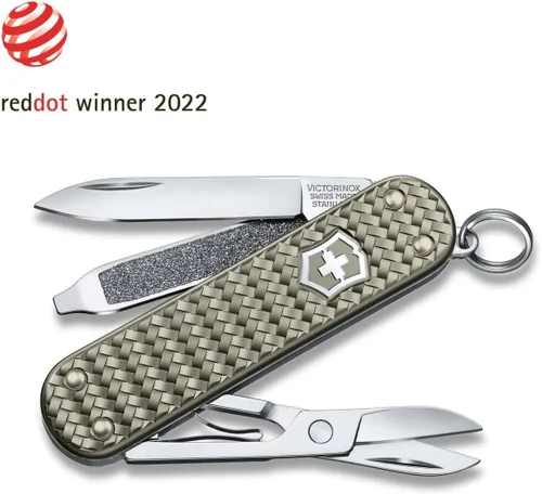 Miniatura 3 de Victorinox Classic SD Precious Alox Swiss Army Cuchillo compacto de 5 funciones de fabricación suiza con hoja pequeña, destornillador y llavero