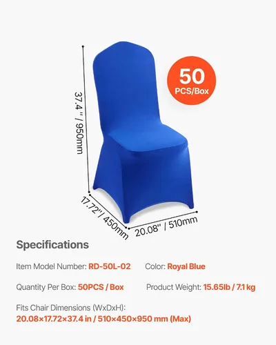 Miniatura 120 de VEVOR 150 fundas blancas para sillas de poliéster y elastano, fundas elásticas para bodas, fiestas, comedor, banquetes, sin pinzas, 150