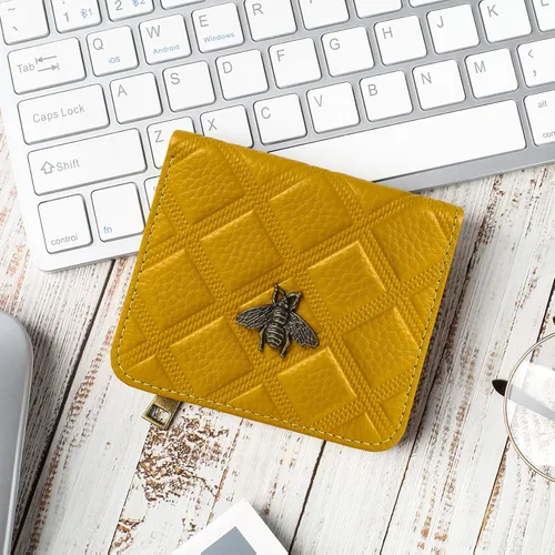 Miniatura 6 de Repterbo Billetera para mujer, con bloqueo RFID, pequeña, compacta, plegable, de piel auténtica, con bolsillo, mini carteras para mujeres