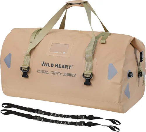Miniatura 11 de WILD HEART Bolsa de lona impermeable para motocicleta, PVC500D, doble parte inferior, con correas de cuerda y bolsillo interior, 40L, 66L, 100L, 66L