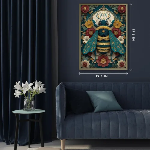 Miniatura 4 de Rompecabezas de abeja para adultos de 1000 piezas, rompecabezas de plantas de flores naturales, lindo rompecabezas floral de insectos, rompecabezas
