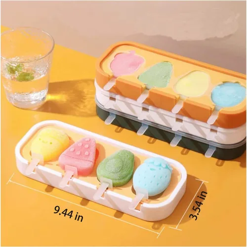 Miniatura 6 de Moldes de mini paletas reutilizables para niños y bebés, moldes reutilizables para paletas lindas de frutas y animales, moldes de silicona sin BPA