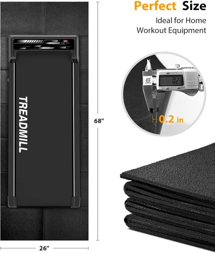 Miniatura 2 de Alfombrilla plegable de goma para caminadora, alfombrilla para bicicleta estática con absorción de impactos impermeable, antideslizante, tapete