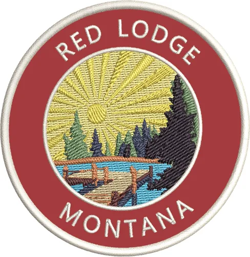 Miniatura 3 de Lake Dock - Red Lodge - Montana - Parche decorativo bordado de 3.5 pulgadas, para planchar o coser, para vacaciones, aventura, tema novedoso