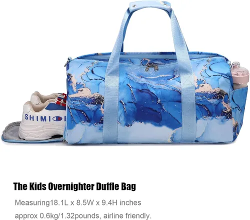 Miniatura 3 de Bolsa de lona para adolescentes, bolsa de gimnasio deportiva con compartimentos para zapatos y ropa húmeda, para baile, natación, pijamadas, durante