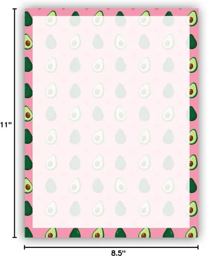 Miniatura 4 de Papelería de Aguacate - 8.5 x 11-60 Hojas de membrete - Papel de Receta - Papel de Receta (Avocado)