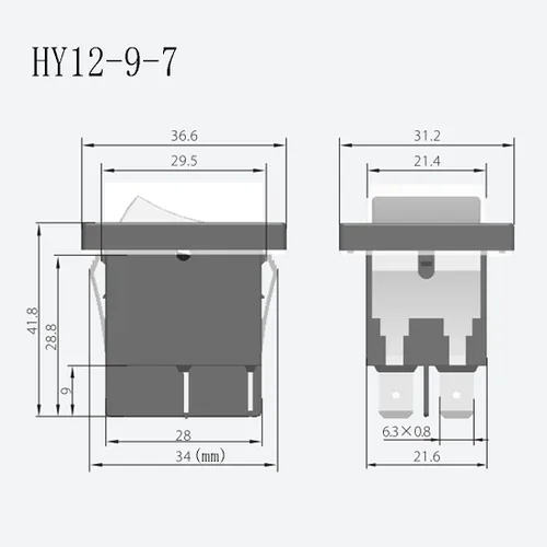 Miniatura 7 de 2 interruptores de botón pulsador KeDu HY12-9-7 para aparatos eléctricos domésticos y dispositivos similares, 125/250 V 20 A HY12-9-7 (HY12-9-7)