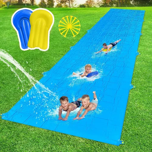Tobogán de agua deslizante, toboganes acuáticos gigantes de 40 pies para patio trasero de niños, resbalón resistente y tobogán acuático para niños y