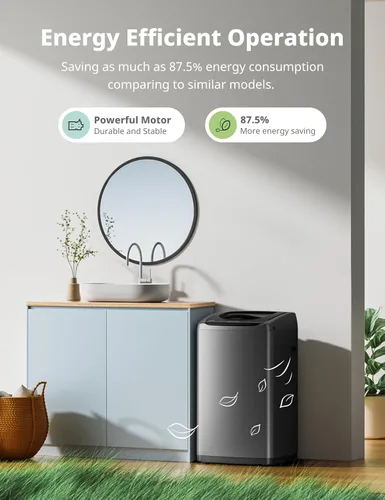 Miniatura 5 de Comfee Lavadora Portátil, 0.9 pies cúbicos Lavadora Compacta Con Pantalla LED, 5 Ciclos de Lavado, 2 Rodillos Integrados, Lavadora Completamente