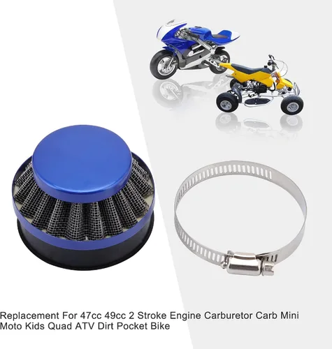 Miniatura 5 de GOOFIT Filtro de aire de repuesto de 2.283 in para motor de 47 cc, 49 cc, 2 tiempos, carburador de carburador de carburador de carbohidratos, mini