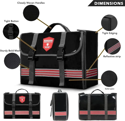 Miniatura 2 de Kit de emergencia para automóvil (126 piezas), regalo para padre, mujer, amigo, esencial de asistencia en carretera de primera calidad con cables