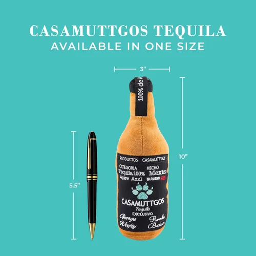 Miniatura 4 de Haute Diggity Casamuttgos Tequila, Juguetes de felpa para perros de diseñador con silbato interactivo, enriquecimiento estimulante para mascotas