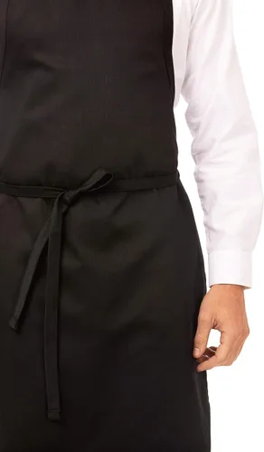 Miniatura 2 de Chef Works Delantal con pechera unisex sin bolsillos, Negro