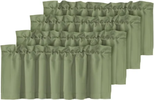 Miniatura 24 de H.VERSAILTEX - Cenefa térmica para ventana con dobladillo para barra, para oscurecer las habitaciones; ideales para la cocina, 52” x 18” Gris paloma