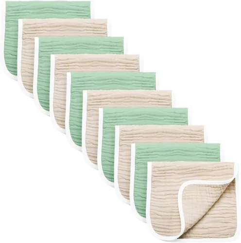 Miniatura 13 de Synrroe Paños de muselina grandes para eructos, paños de muselina para bebés niñas y niños, paquete de 10 extraabsorbentes y suaves de muselina, 6