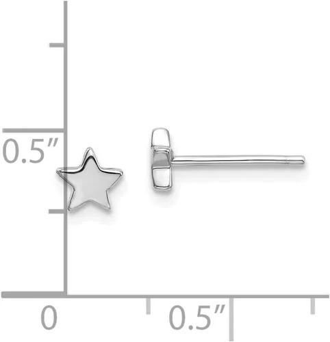 Miniatura 3 de Pendientes de estrella de oro blanco macizo de 14 quilates de 0.197 in, Metal