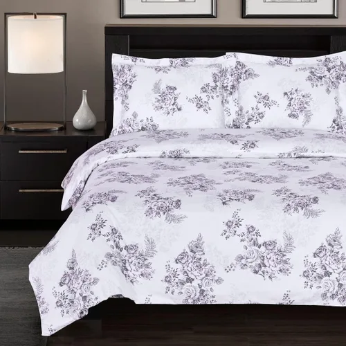 Miniatura 7 de Royal Hotel Meridian - Juego de funda de edredón y funda de almohada (3 piezas, 100% algodón, 300 hilos), Algodón, Full/ Queen Gris