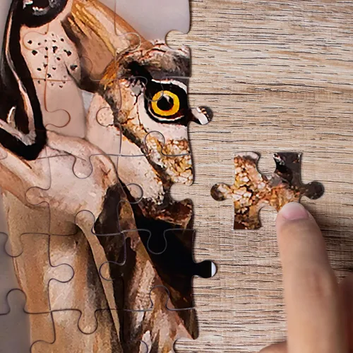 Miniatura 3 de Rompecabezas de 1000 piezas, arte de ilusión de pintura de cuerpo de Johannes Stötter - Lobo