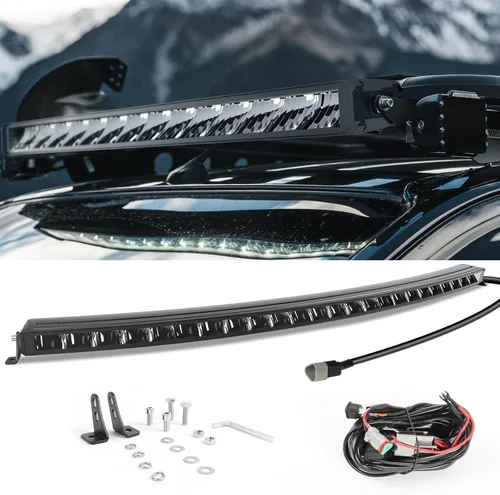 Miniatura 10 de CO LIGHT Barra de luz LED curva de una fila de 20 pulgadas - 90W 10000 lúmenes, 6000K, luz ambiental blanca y amarilla, arnés de cableado - Ideal