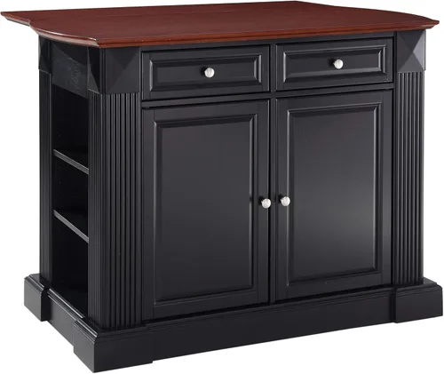 Miniatura 14 de Crosley Furniture Isla de cocina Drop Leaf/Barra de desayuno, negro