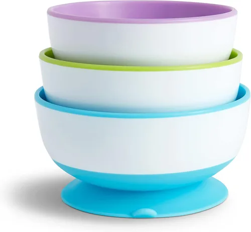 Miniatura 6 de Munchkin® Gentle™ Transition Sippy Trainer - Tazón de 4 onzas, paquete de 2, cuencos de succión azules y Stay Put™ para bebés y niños pequeños