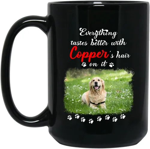 Tazas de café personalizadas, regalo para cumpleaños de amantes de los perros, taza de cerámica de 11 onzas y 15 onzas, taza de café negra