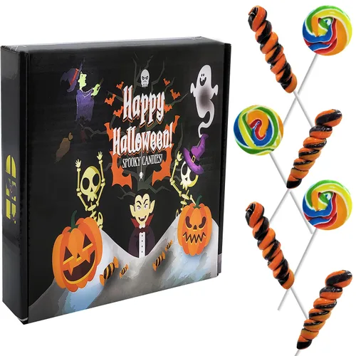 Miniatura 3 de Fruidles Paleta variada de remolinos de Halloween, sabor a fruta mixta, envuelta individualmente (paquete de 12)