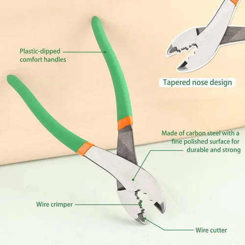 Miniatura 3 de SPEEDWOX Herramienta de prensado de corte de alambre Alicates eléctricos Alicates Crimper Cutter Alicates de crimpado de terminales eléctricos