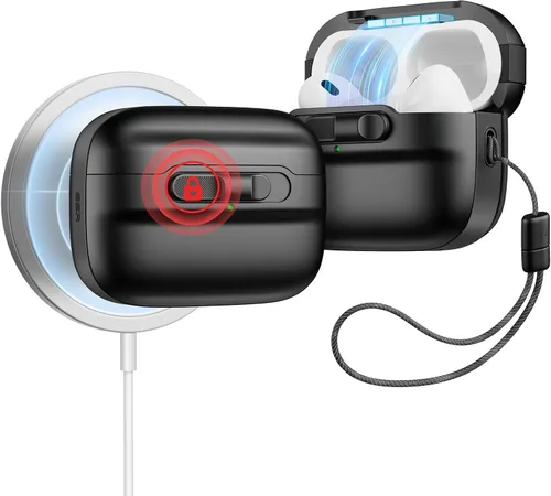 ESR Funda para AirPods Pro (2023/2022/2019, 2ª/1ª generación), compatible con Airpods Pro 2 (cable USB-C/Lightning), listo para MagSafe, bloqueo de