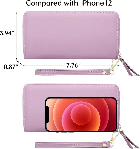 Miniatura 4 de GEEAD Custom Design Wristlet Wallets for Women PU Leather RFID Blocking Wallet
