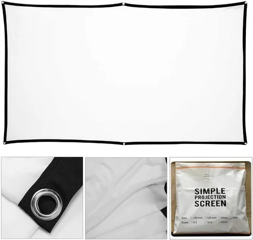Miniatura 6 de Pantalla de proyección trasera holográfica de 100 pulgadas – Pantalla portátil plegable de doble cara antiarrugas para Halloween, Navidad, noches