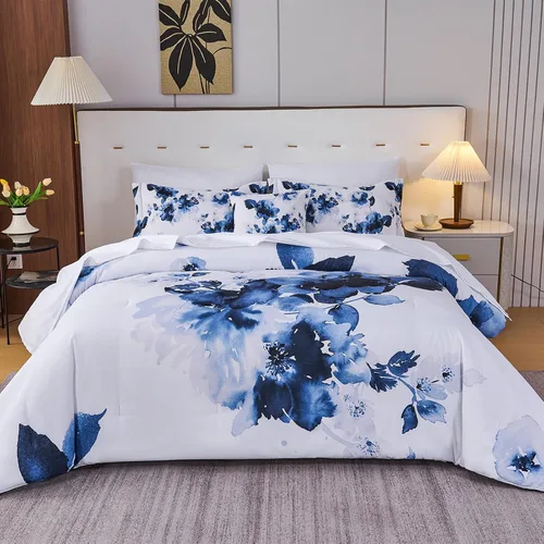 Miniatura 30 de Koniroom Juego de Edredón Twin - Juego de Edredón Floral Reversible Tamaño Twin, 2 Piezas Bonito Juego de Cama Twin de Flores y Plantas para Todas