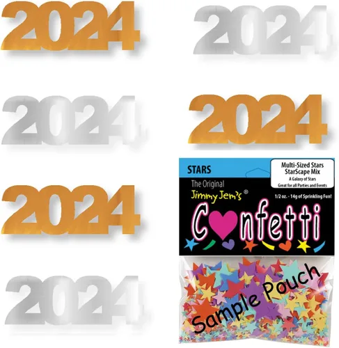 Miniatura 26 de Confetti Year 2024 Negro, Azul Royal Combo - 2 bolsas de media onza (1 oz)