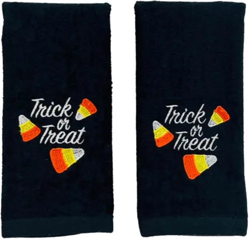 Miniatura 11 de Serafina Home Toallas de mano de baño de Halloween, fantasmas bordados, diseño Boo, juego de 2, color negro, 16 x 25 pulgadas