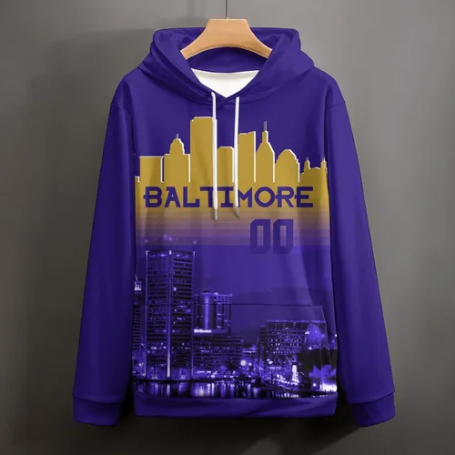 Miniatura 113 de Custom Football Hoodies City Night Skyline Personalized Sweatshirt Name Number Fan Gift Pullover for Men Women Youth