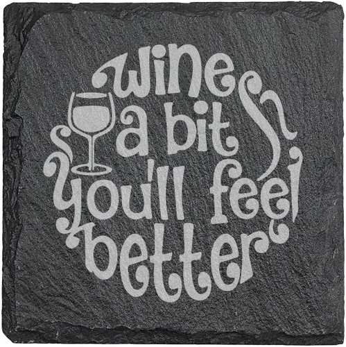 Miniatura 37 de Wine Not? Hilarious Drinking Wine is My Hobby Slate Coasters - Round Slate - Set of 8 Drinking Wine is Not My Habit