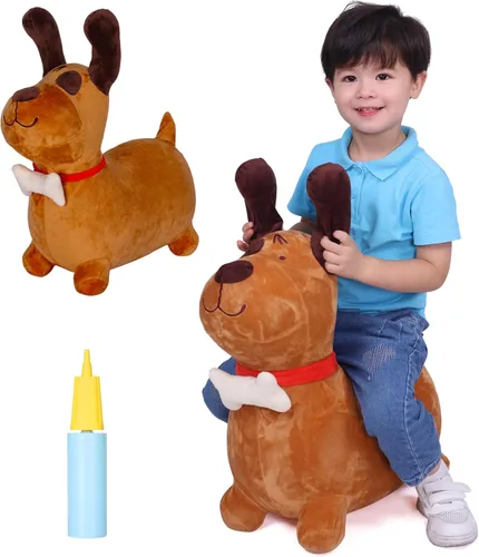 Miniatura 15 de INPANY Juguetes Saltarines de Vaca Animales de Granja para Regalos de Niña de 2 Años, Caballo Saltarín Inflable de Peluche para Niños, Montable Toro