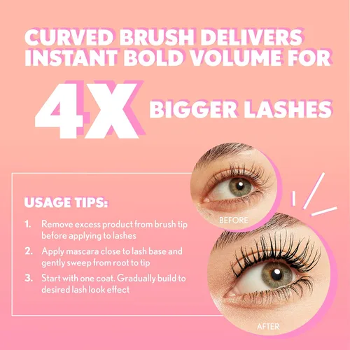 Miniatura 2 de CoverGirl Potenciador de ojos, marrón baya, rímel 3D, cepillo de fibra curvada, cera de elevación a base de plantas, para todo tipo de pestañas, uso