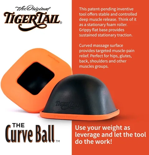 Miniatura 2 de Tiger Tail Bola curva: liberación muscular estacionaria de alta densidad para espalda, piernas, glúteos, caderas, psoas, hombros, tejido profundo