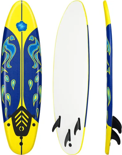 Miniatura 10 de Giantex 6' Surfboard Surfing Surf Beach Ocean Body Foamier Board with Removable Fins, Great Beginner Board for Kids, Youth and Children