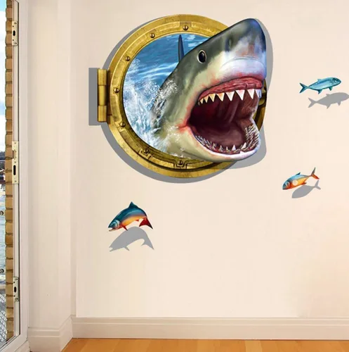 Miniatura 3 de U-Shark® Adhesivo 3D autoadhesivo, extraíble, para pared, vinilo decorativo (8001F Coconut Sea Beach(23.6 x 35.4 pulgadas)