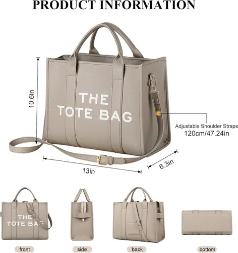 Miniatura 2 de JQAliMOVV The Tote Bags para mujer Bolso grande de cuero de moda, bolso de mano de viaje de moda, bolso cruzado de hombro con asa superior