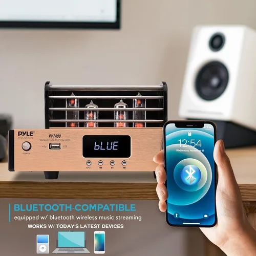 Miniatura 5 de Pyle Amplificador de Tubo Bluetooth Receptor Estéreo - Amplificador de Potencia Estéreo de Audio para el Hogar de 1000W Receptor Amplificador