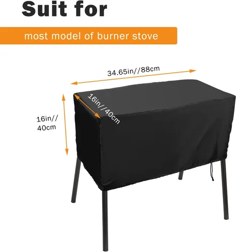 Miniatura 2 de Luxiv - Cubiertas negras de patio para estufa de campamento de 2 quemadores, cubierta resistente para estufa de campamento de 2 quemadores, cubierta