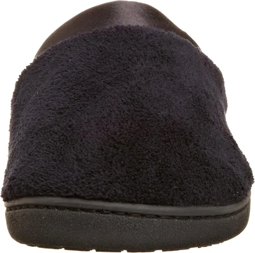 Miniatura 2 de Isotoner pantuflas tipo zueco con puño de satén, de algodón con bucles finos para mujer